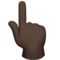 Backhand Index Pointing Up - Black emoji on Apple